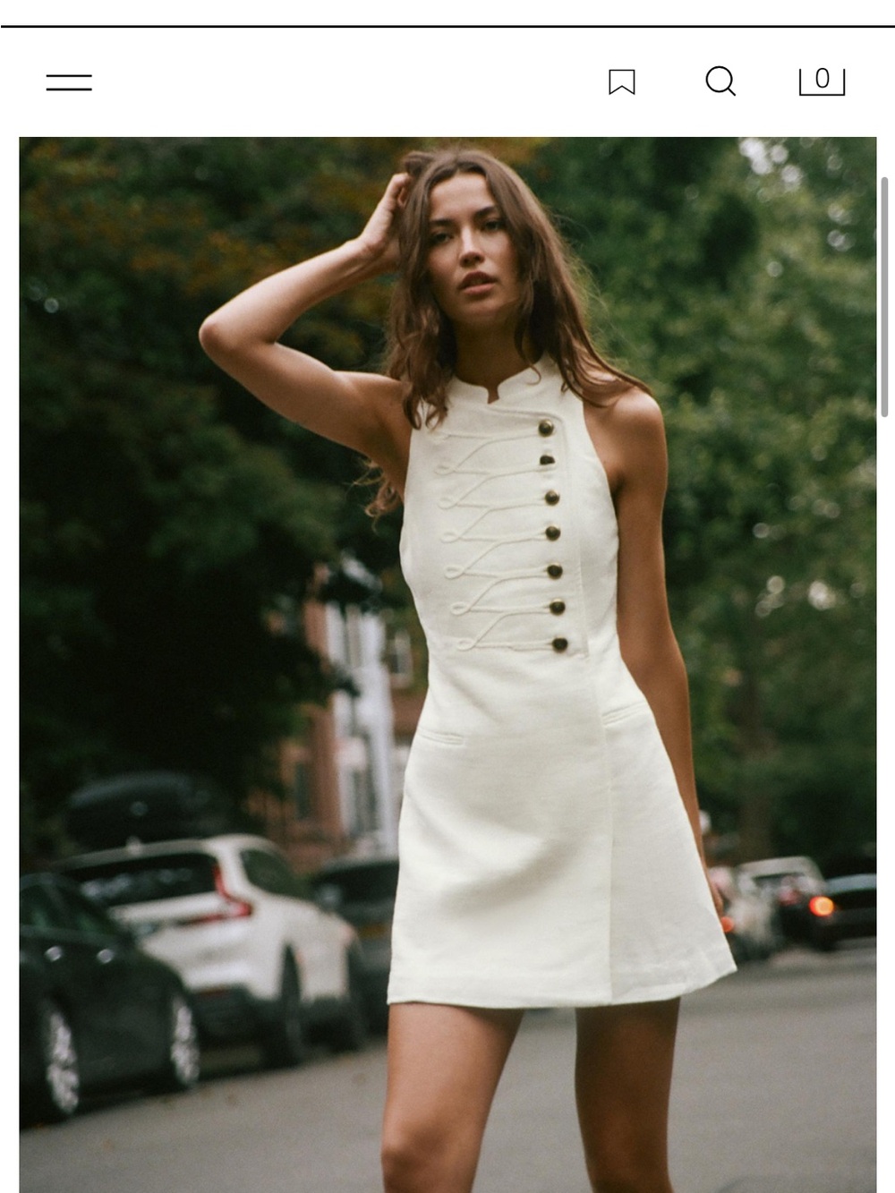Zara Cream Military-Button Mini Dress